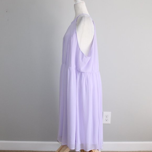 Torrid LILAC HALTER NECK CHIFFON DRESS sz 4 - Picture 8 of 16